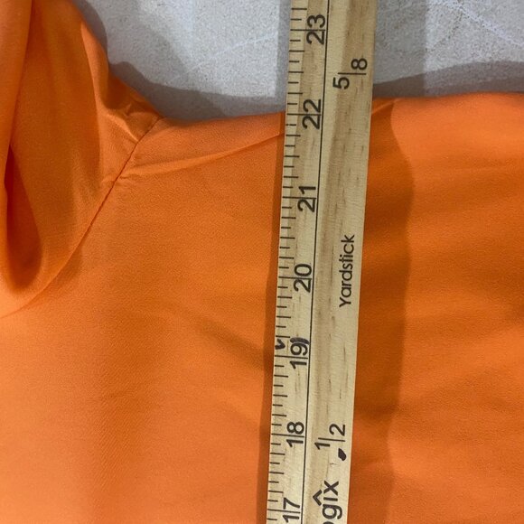 Chicos 2 Orange Blouse Womens L White Embellished Puff Long Sleeves Boho Casual - Picture 10 of 13